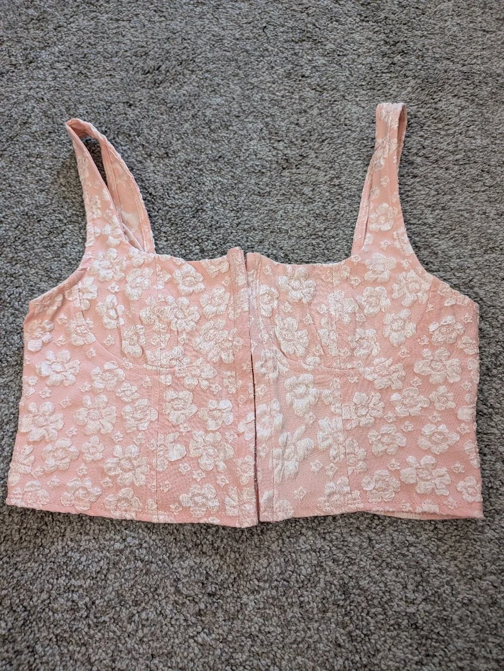 Pink Floral Corset Crop Top & Skirt Set